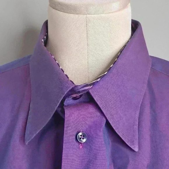 Jack Lipson Sport Long Sleeve Purple Button Down Shirt Size XL - Picture 3 of 7
